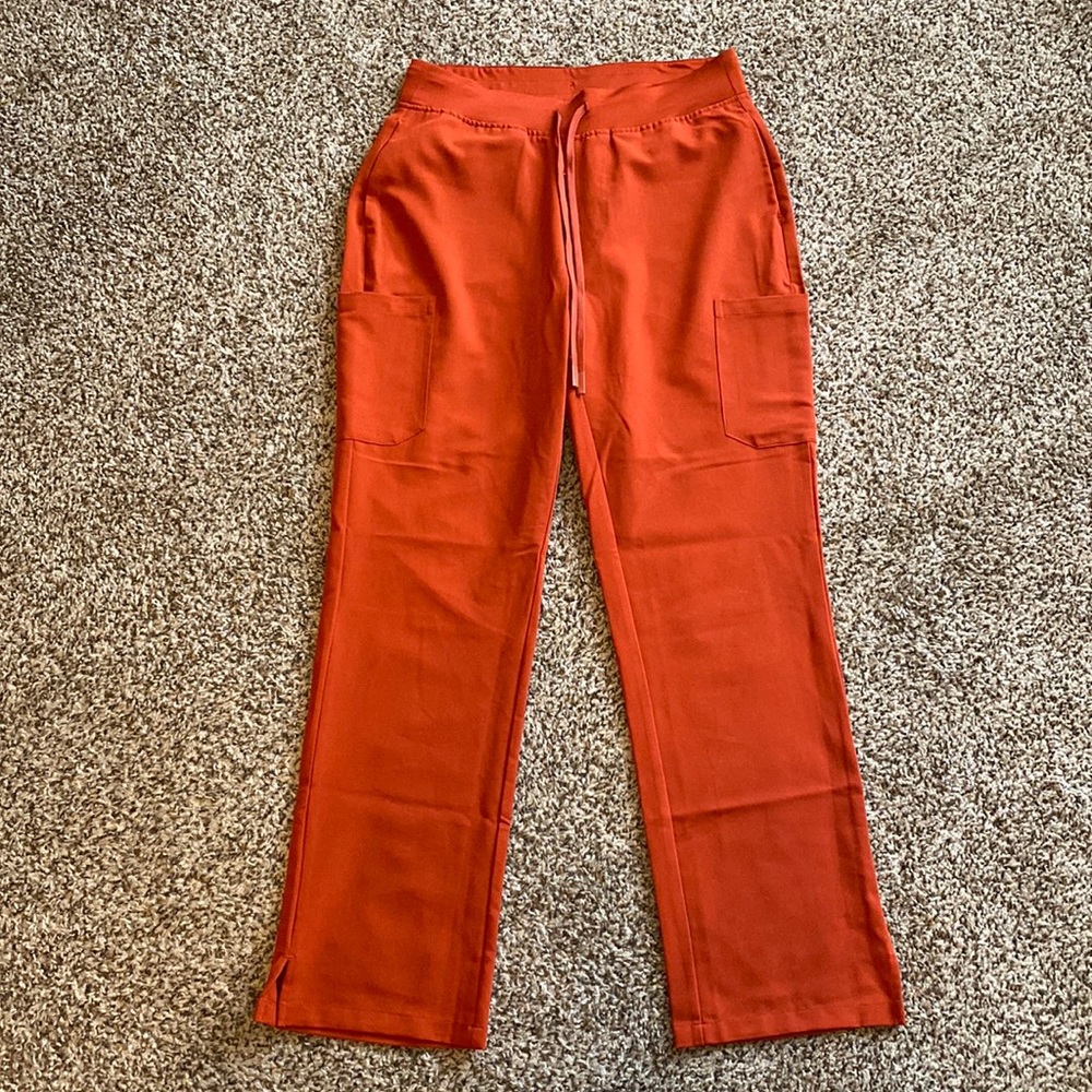 Mandala Scrubs Rust Orange 9 Pocket Cargo Scrub Pants
